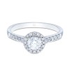 Platinum Brilliant Cut 0.60ct Diamond Halo Solitaire Ring 3