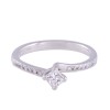 18ct White Gold Princess Cut Diamond Solitaire with Diamond Shoulders, Approx. 0.45ct Total Weight