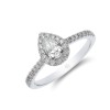 18ct White Gold Pear Cut 0.50ct Diamond Halo Ring