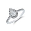 18ct White Gold Pear Cut 0.75ct Diamond Halo Ring