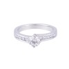 Palladium 0.50ct Round Brilliant Diamond Solitaire and Diamond Shoulders Ring
