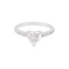 18ct White Gold 1.02ct Heart Shape Diamond Solitaire and Diamond Shoulders Ring