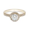 18ct Yellow Gold Brilliant Cut 1.00ct Diamond Halo Solitaire Ring
