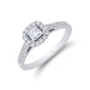 Platinum Princess Cut 0.65ct Diamond Halo Ring