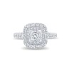 Platinum Princess Cut 1.00ct Diamond Double Halo Ring
