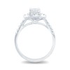 Platinum Princess Cut 1.00ct Diamond Double Halo Ring