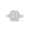 Platinum Princess Cut 1.30ct Diamond Double Halo Ring