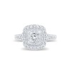Platinum Princess Cut 1.30ct Diamond Double Halo Ring