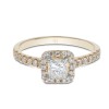 18ct Yellow Gold Princess Cut 0.80ct Diamond Halo Solitaire Ring