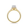 18ct Yellow Gold Princess Cut 1.10ct Diamond Halo Solitaire Ring