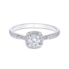 9ct White Gold 0.50ct Cushion Cut Diamond Halo Solitaire Ring