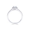 9ct White Gold 0.50ct Cushion Cut Diamond Halo Solitaire Ring