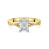 18ct Yellow Gold Emerald Cut 1.00ct Twisted Diamond Solitaire Ring