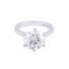 Platinum certificated 5.05ct round brilliant diamond 6 claw solitaire ring. Colour G Clarity SI2