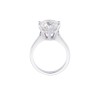 Platinum certificated 5.05ct round brilliant diamond 6 claw solitaire ring. Colour G Clarity SI2