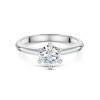 Platinum Round Brilliant Cut 1.00ct Diamond 6-Claw Solitaire Ring
