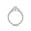 Platinum Round Brilliant 0.50ct Diamond Ring with Pave Set Shoulders