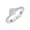 Platinum Round Brilliant 0.75ct Diamond Twist Ring with Diamond Set Shoulders