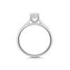 Platinum U-shape Round Brilliant 0.70ct Diamond Solitaire Ring with Pave Set Shoulders