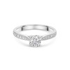 Platinum U-shape Round Brilliant 0.70ct Diamond Solitaire Ring with Pave Set Shoulders