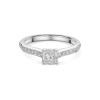 Platinum Princess Cut 0.50ct Diamond Solitaire Ring with Claw Set Shoulders