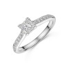 Platinum Princess Cut 0.50ct Diamond Solitaire Ring with Claw Set Shoulders