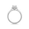 Platinum Princess Cut 0.75ct Diamond Halo Ring with Diamond Shoulders