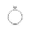Platinum 0.50ct Emerald Cut Diamond Solitaire Ring with Diamond Set Shoulders