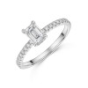 Platinum 0.50ct Emerald Cut Diamond Solitaire Ring with Diamond Set Shoulders