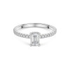Platinum 0.50ct Emerald Cut Diamond Solitaire Ring with Diamond Set Shoulders