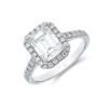 Platinum Baguette and Brilliant Cut 2.50ct Diamond Halo Ring