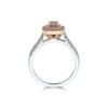 Platinum and 18ct Rose Gold Radiant Cut 0.95ct Diamond Double Halo Ring