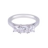 Platinum Princess Cut 1.75ct Diamond Three Stone Ring