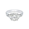 Platinum Brilliant and Trillion Cut 3.25ct Diamond Three Stone Ring