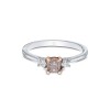 Platinum Cushion Cut Pink 0.95ct Diamond Three Stone Ring