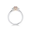 Platinum Cushion Cut Pink 0.95ct Diamond Three Stone Ring
