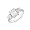 Platinum Brilliant and Emerald Cut 3.00ct Diamond Three Stone Ring