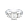 Platinum Brilliant and Emerald Cut 3.00ct Diamond Three Stone Ring