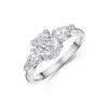 Platinum Oval and Pear Cut 2.00ct Diamond Three Stone Ring