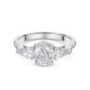 Platinum Oval and Pear Cut 2.00ct Diamond Three Stone Ring