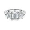 Platinum Emerald Cut 3.00ct Diamond Three Stone Ring