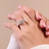 Platinum Emerald Cut 3.00ct Diamond Three Stone Ring