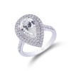 Platinum Pear Cut 2.50ct Diamond Double Halo Ring