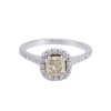 Platinum Cushion Cut 1.00ct Diamond Halo Ring