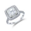 Platinum Cushion Cut 4.50ct Diamond Halo Ring