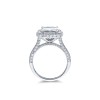 Platinum Cushion Cut 4.50ct Diamond Halo Ring