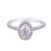 Platinum Oval Cut 1.20ct Diamond Halo Ring