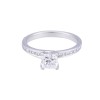 Certificated Platinum Princess Cut Diamond Twist Engagement Ring With Diamond Shoulders, Total Weight Approx. 1.24ct.