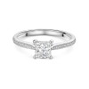 Platinum 1.00ct Princess Diamond Shoulders Ring