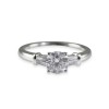 Certificated Platinum 1.00ct Round Brilliant Diamond Solitaire and Diamond Shoulders Ring